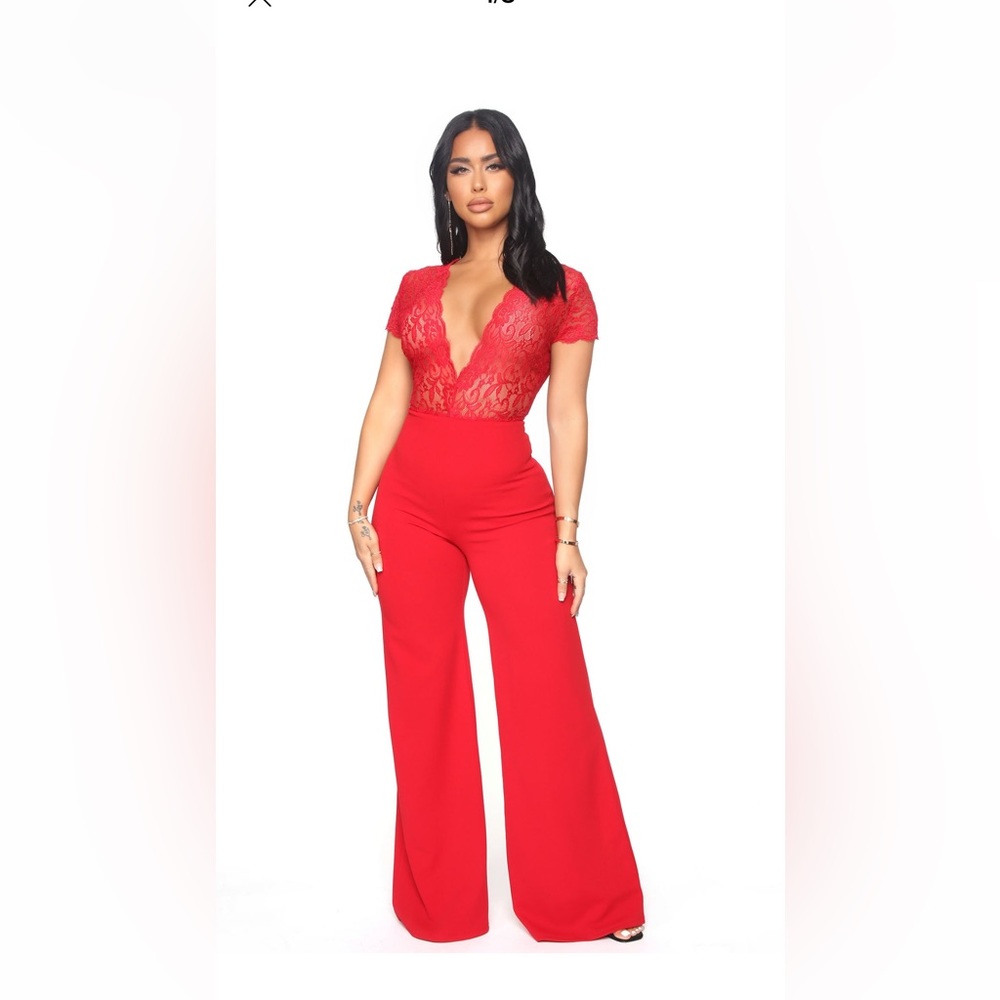 Red romper. Worn once. Size small